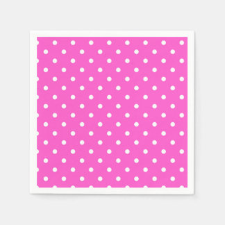 Pink and white polka dot glamour modern napkins