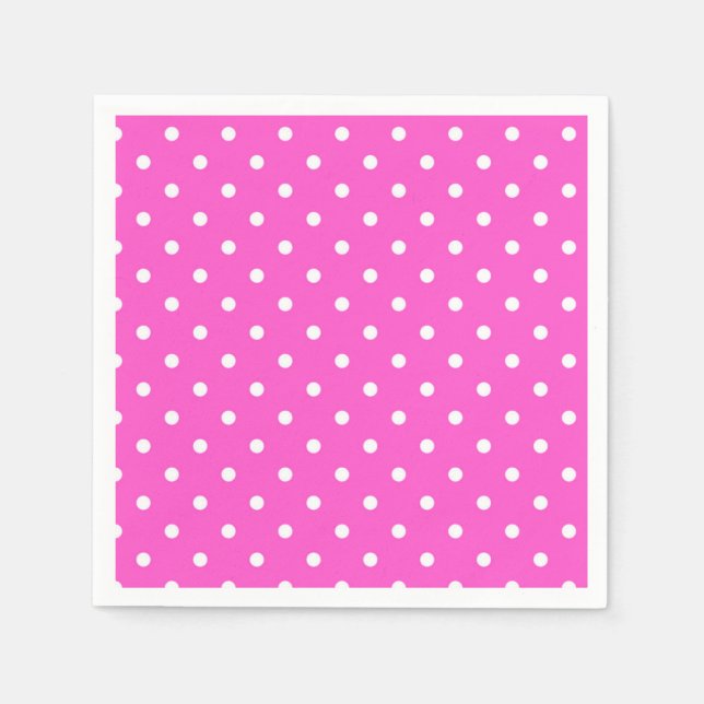Pink and white polka dot glamour modern napkins (Front)
