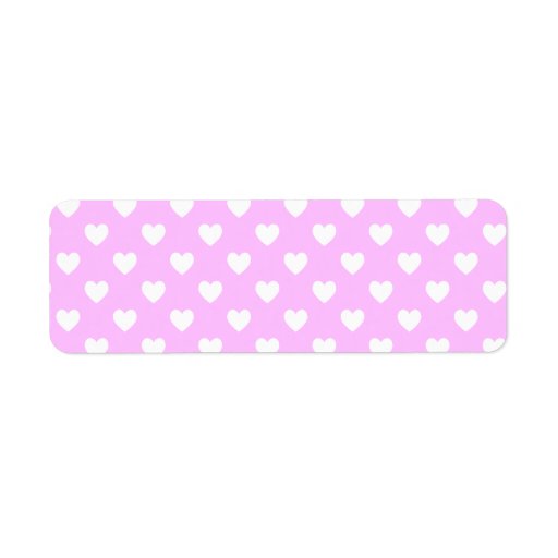 Pink and White Polka Dot Hearts Label | Zazzle