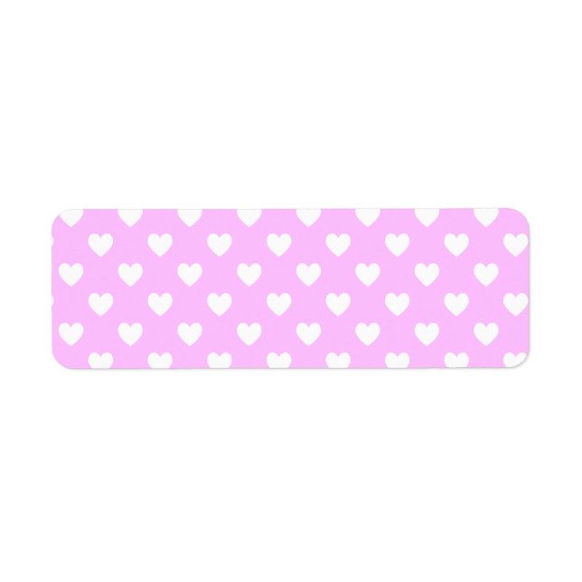 Pink and White Polka Dot Hearts Label (Front)