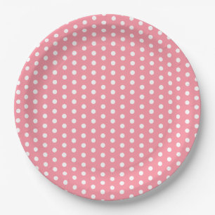 Pink and White Polka Dot Paper Plates