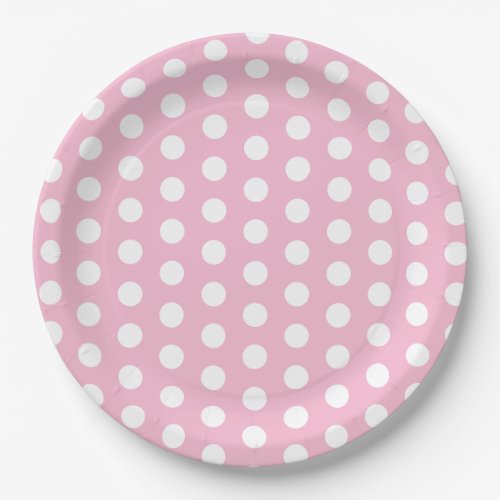 Pink and White Polka Dot Party  Paper Plates