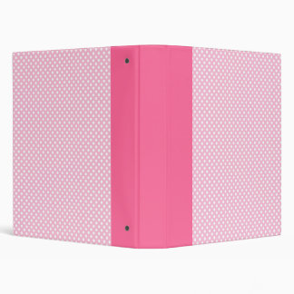 Pink and White Polka Dot Pattern Binder