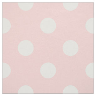 Pink and White Polka Dot Pattern Fabric