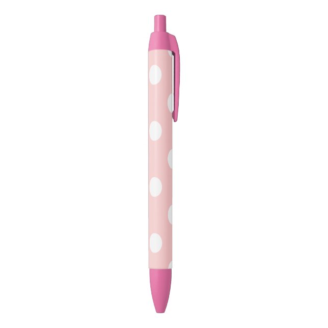 Pink and White Polka Dot Pattern Pen (Bottom (Vertical))