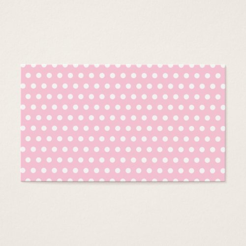 Pink and White Polka Dot Pattern. Spotty. Business Cards