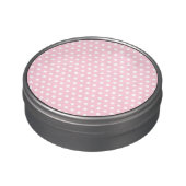 Pink and White Polka Dot Pattern. Spotty. Jelly Belly Candy Tin (Side)