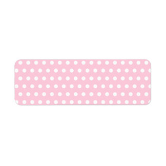 Pink and White Polka Dot Pattern. Spotty. Label