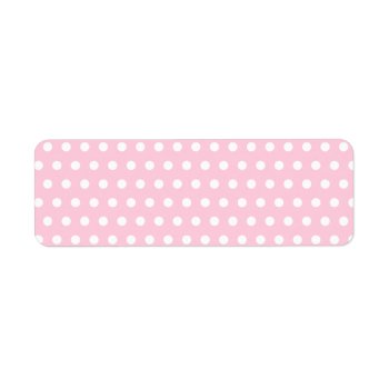 Pink And White Polka Dot Pattern. Spotty. Label by Graphics_By_Metarla at Zazzle