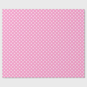 Pink and white polka dot pattern wrapping paper