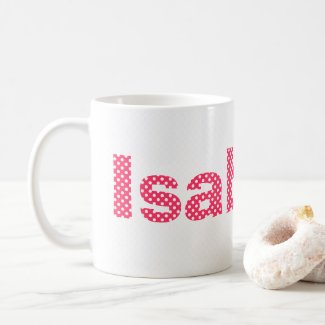 Pink and White Polka Dot Personalized Coffee Mug