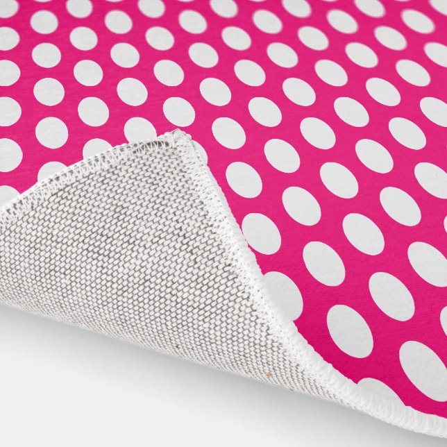 Pink and white polka dot rug for bedroom area (Indoor)