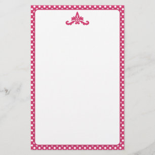 Pink and White Polka Dot Stationery