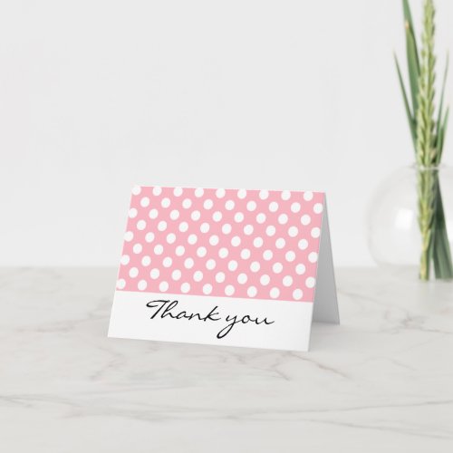 Pink and White Polka Dot Thank You Notes