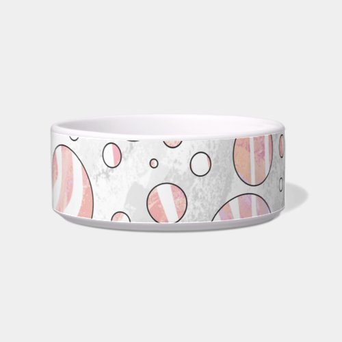 Pink and White Polka Dot Zebra Bowl