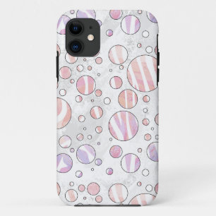 Pink and White Polka Dot Zebra iPhone 11 Case