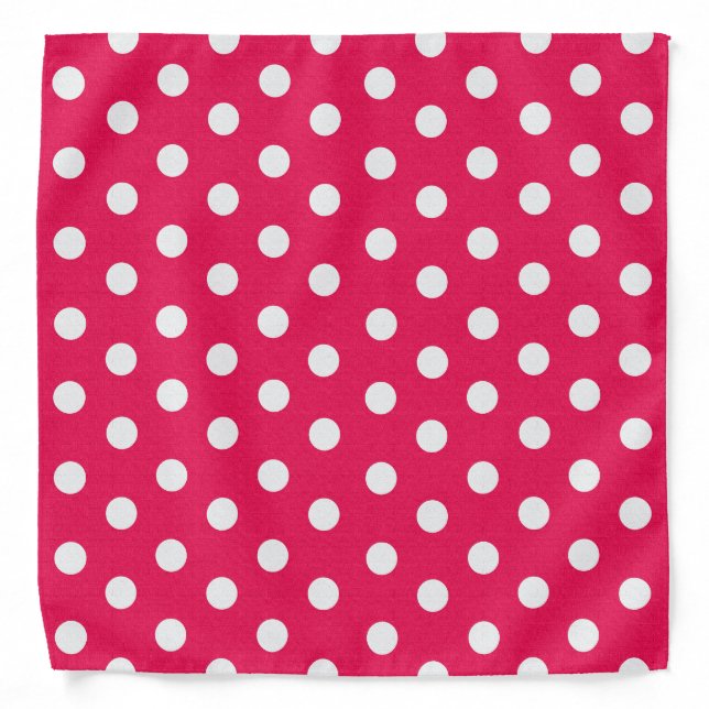 Pink And White Polka Dots Bandana (Front)