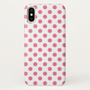 Pink and white polka dots iPhone x case