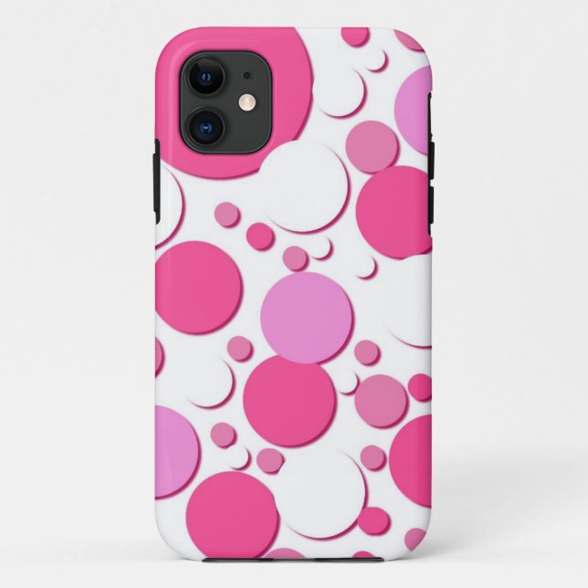 Pink and white polka dots Case-Mate iPhone case (Back)