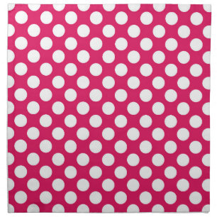 Pink and white polka dots cloth napkin
