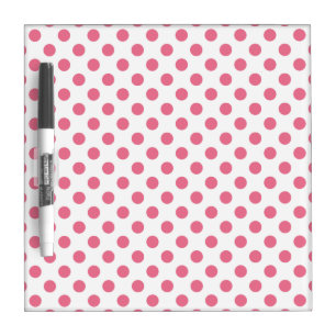 Pink and white polka dots dry erase board