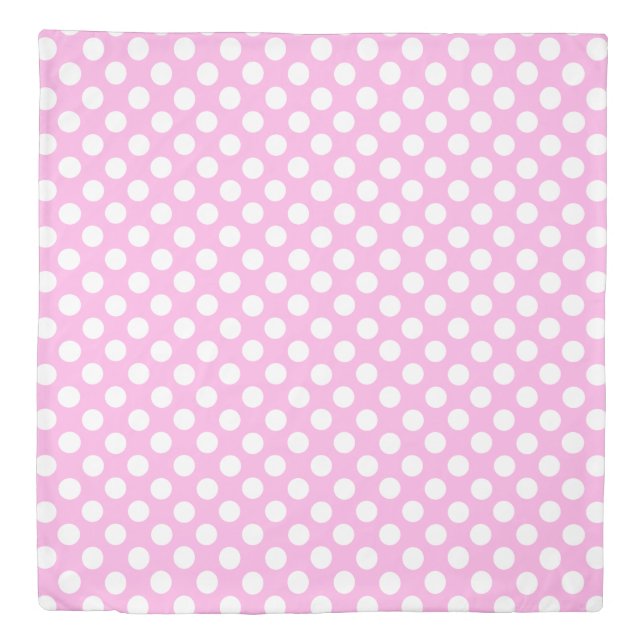 Pink and white polka dots  duvet cover (Front)