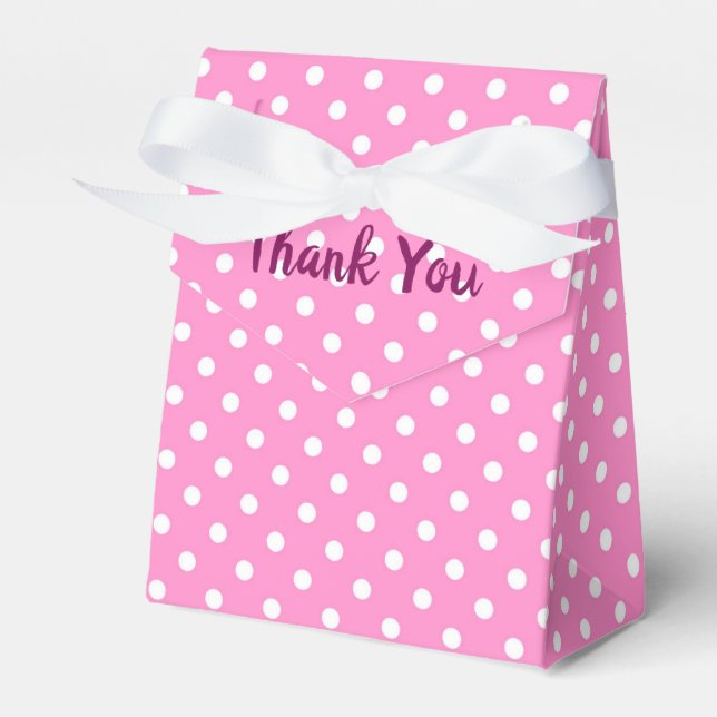 pink and white polka dots favor boxes (Front Side)