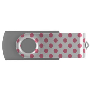 Pink and white polka dots flash drive