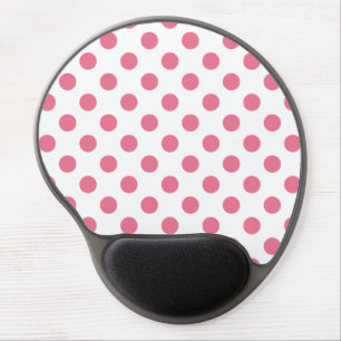 Pink and white polka dots gel mouse pad