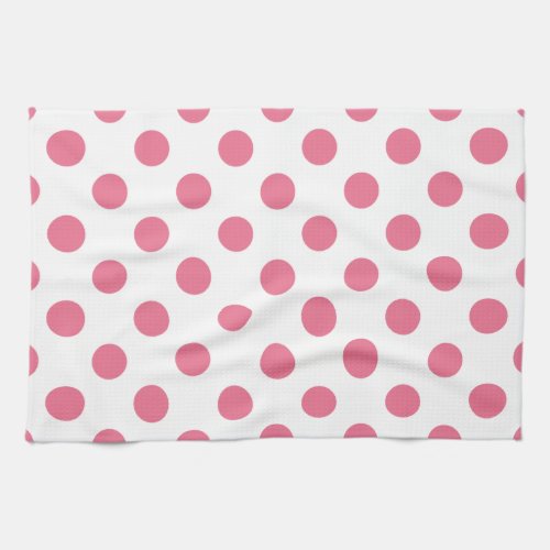 Pink and white polka dots kitchen towel