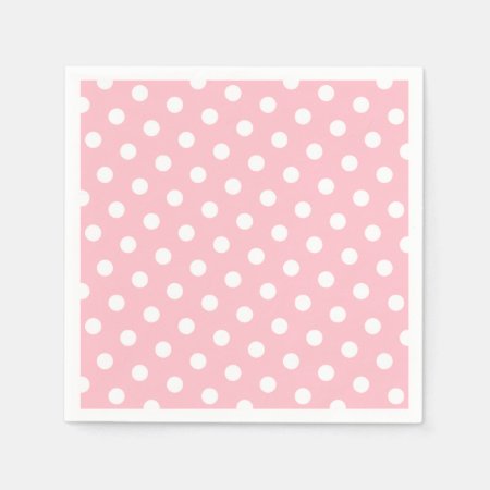 Pink And White Polka Dots Napkins