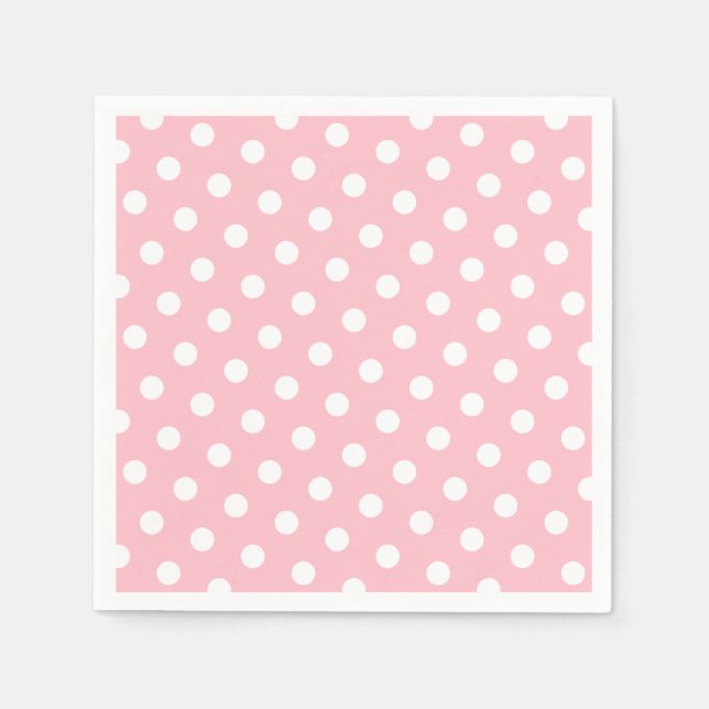 Pink and White Polka Dots Napkins (Front)