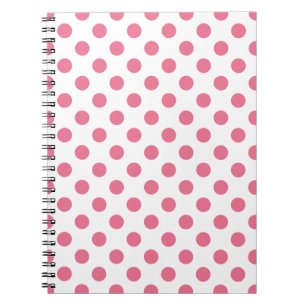 Pink and white polka dots notebook