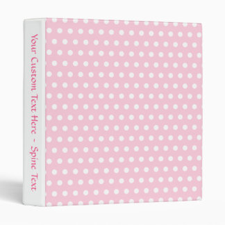 Pink and White Polka Dots Pattern. Binder
