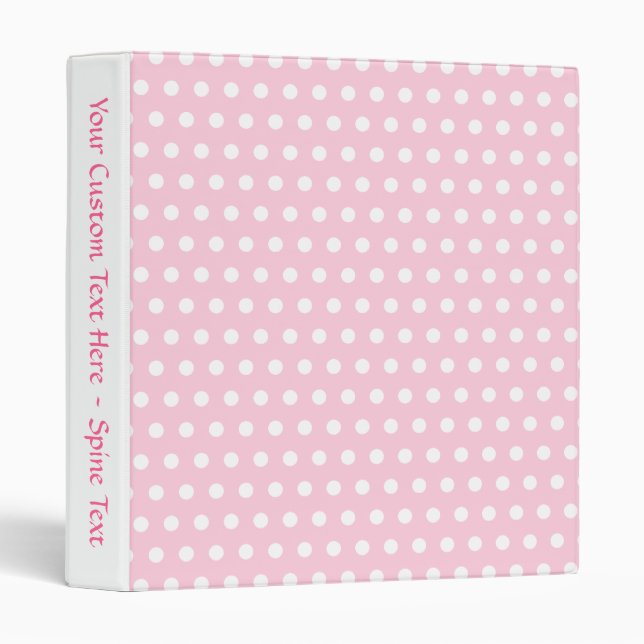 Pink and White Polka Dots Pattern. Binder (Front/Spine)