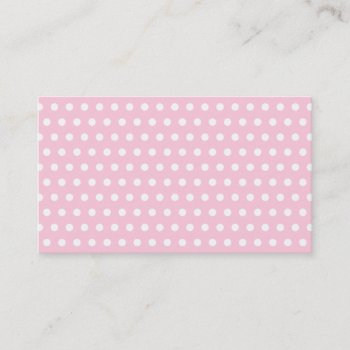 Pink And White Polka Dots Pattern. Business Card by Graphics_By_Metarla at Zazzle