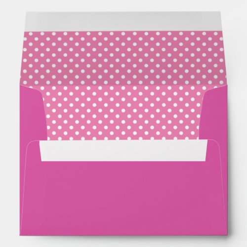 Pink and white polka dots pattern lined envelopes