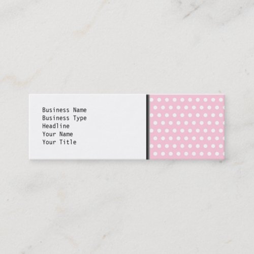 Pink and White Polka Dots Pattern. Business Card