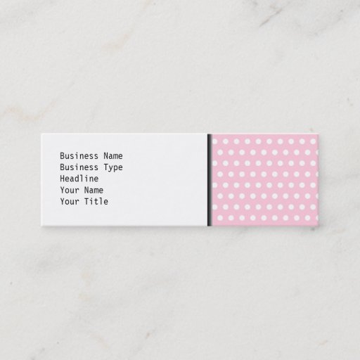 Customizable Pink and White Polka Dots Pattern. Business Card