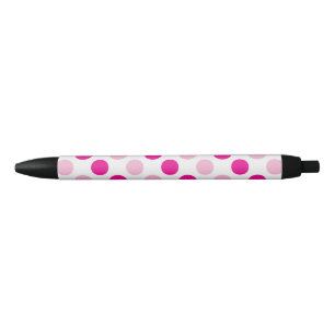 Pink and white polka dots pattern pen