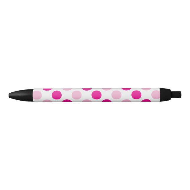 Pink and white polka dots pattern pen (Front)