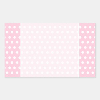 Pink And White Polka Dots Pattern. Rectangular Sticker by Graphics_By_Metarla at Zazzle