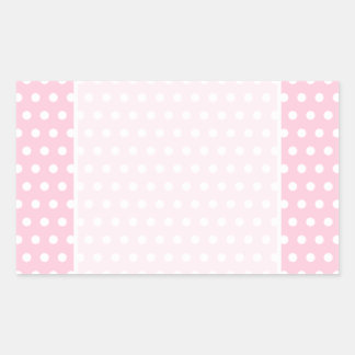 Pink and White Polka Dots Pattern. Rectangular Sticker