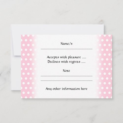Pink and White Polka Dots Pattern. Personalized Announcements