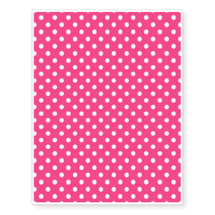 Pink and White Polka Dots Pattern Temporary Tattoos