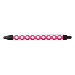 Pink and white polka dots pen