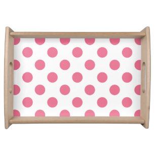 Pink and white polka dots serving tray