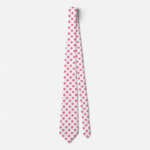 Pink and white polka dots tie