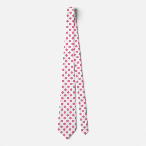 Pink and white polka dots tie
