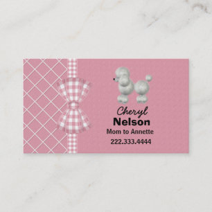 Pink, and White Poodle Mommy Card